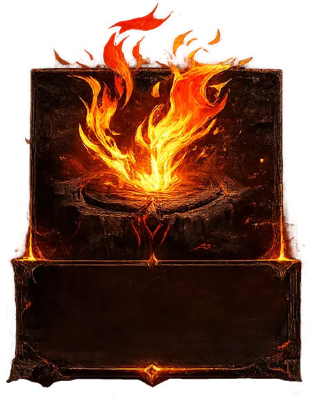 古神巴風特火焰祭壇卡片框｜火山爆發場景設計