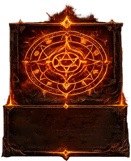 古神巴風特符文圖騰卡片框｜暗黑火焰魔法陣設計